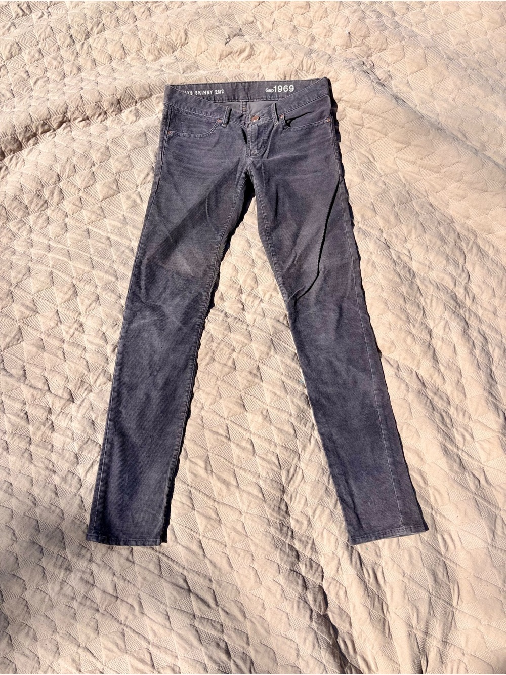 Gap 1969 Always Skinny Flint Gray Corduroy Pants Size 26/2 - Picture 2 of 9
